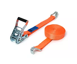 Top 10 - Tie-Down Straps - In Stock 2.5T - 6.5m - 35mm - 2-part - Double J-hook - Orange