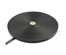 All - Black Webbing Polyester strap 25mm - 2,250kg - 100m in roll – Black