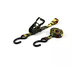 Raptor Tie-Downs - Standard  800kg - 4.8m - 25mm – 2-part – Ratchet & S-hooks - Camouflage