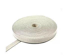 All Webbing Rolls - PP Twill strap 40mm - Cotton + PP - 100kg - 100m roll - White with black