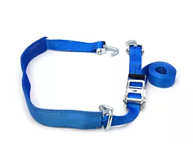 Car Transport - 2/3-part 5T - 3.5m - 50mm – Swivel hooks, finger hook, wear sleeve  - Car tie-down - Blue