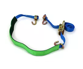 Car Transport - 1-part 3T - 3.5m - 35mm - Swivel hook, finger hook and wear sleeve - Car tie-down - Blue