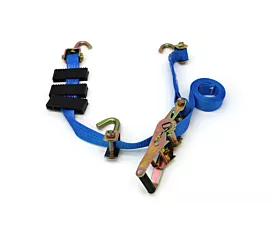 Car Transport - 2/3-part 3T - 2.5m - 35mm - Swivel J-hook and anti-slip block - Car tie-down strap - Blue