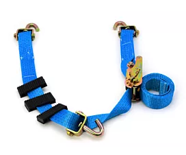 Car Transport - 2/3-part 5T - 2.5m - 50mm - Swivel J-hook - Anti-slip blocks - Car tie-down strap - Blue