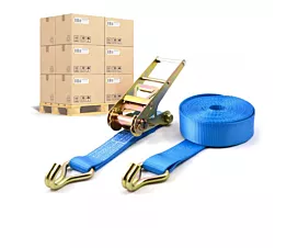 Pallet Tie-Down Straps 75mm Pallet 10T - 10m - 75mm – 2-part – Double J-Hook - Blue - 128pcs