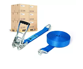 All Tie-Down Straps per Pallet Pallet 5T - 12m - 50mm - 2-part - Double J-Hook - Blue - 200pcs