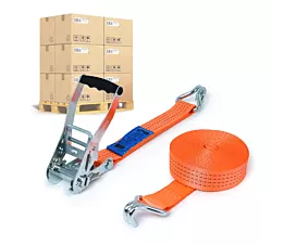 Pallet Tie-Down Straps 50mm Pallet 4T - 9m - 50mm – 2-part – Double J-hook - Orange - 320pcs