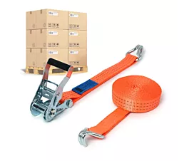 Pallet Tie-Down Straps 35mm Pallet 2.5T - 6.5m - 35mm - 2-part - Double J-hook - Orange - 640pcs